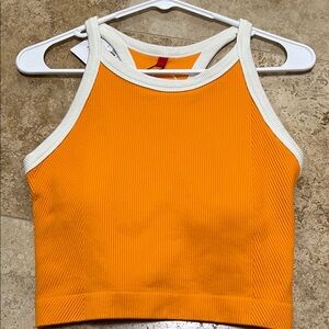 Wilson Racer on the Brain Orange Ribbed Tank Top with White Trim